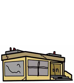 Empty cartoon shop