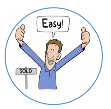 Happy cartoon man cheering